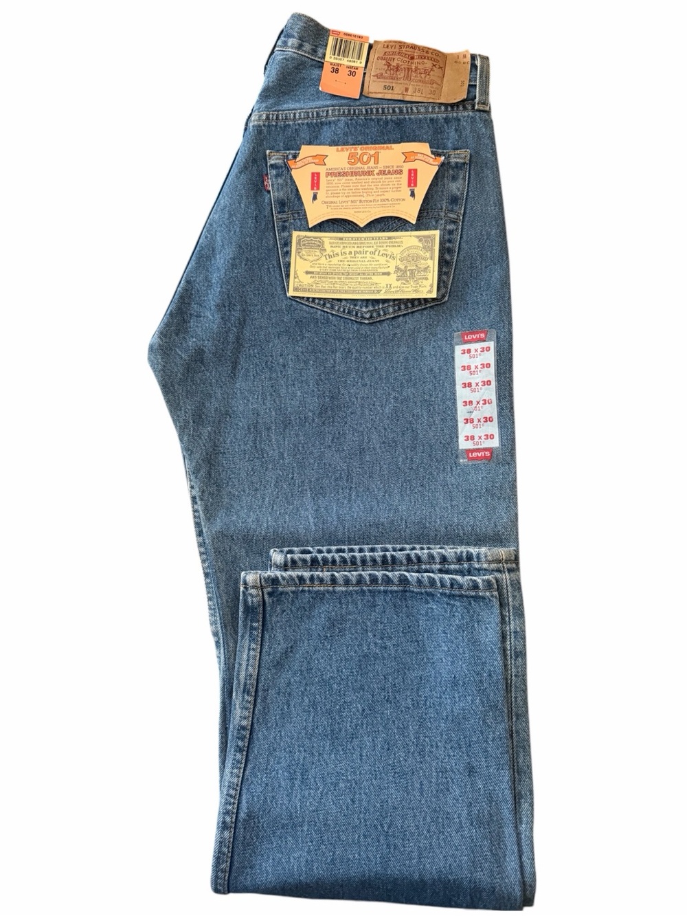 Levi’s Vintage 1993 Men’s New Old Stock, 501-0193 Button Fly Jeans Size W38 L30